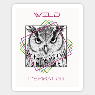 Owl Bird Wild Nature Animal Illustration Art Drawing Sticker